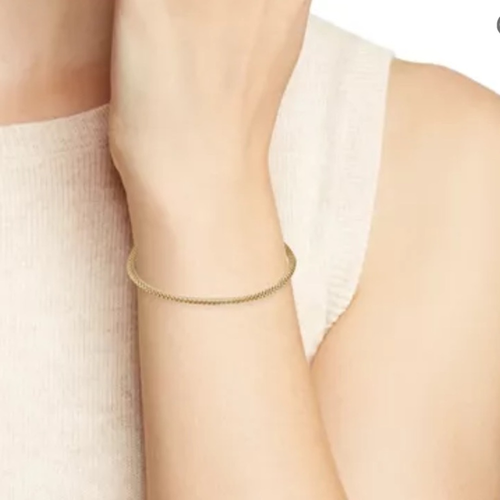 Argento Vivo Goldtone Adjustable Slider Chain Bracelet Minimalist 4.5” NWT